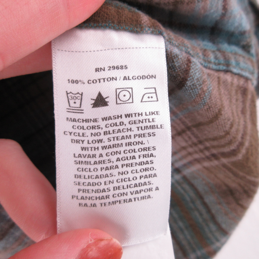 Pendleton Brown Blue Plaid Flannel Button‑Down Shirt Size L - Picture 5 of 9
